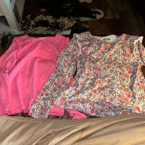 Jumping Beans Pink and Floral Short Sleeve Tees